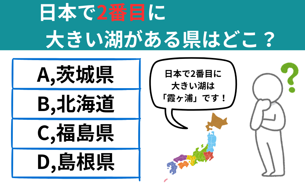 【都道府県クイズ】琵琶湖に次ぐ！日本で2番目に大きい湖がある県はどこ？