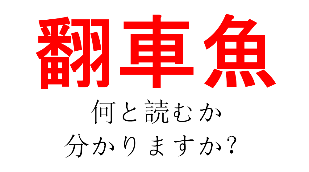 ほんしゃざかな はんしゃぎょ これは難しい 翻車魚 の読み方 は Do Gen どうげん Do Gen どうげん おうち時間の 元気の源 になる休養メディア