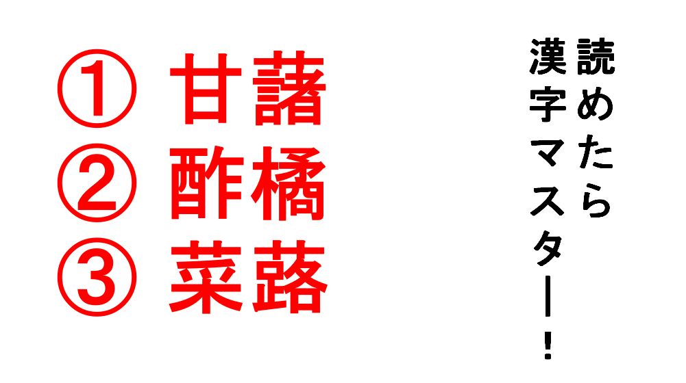 今日の難読漢字 甘藷 酢橘 菜蕗 これはどれも食べられます Do Gen どうげん