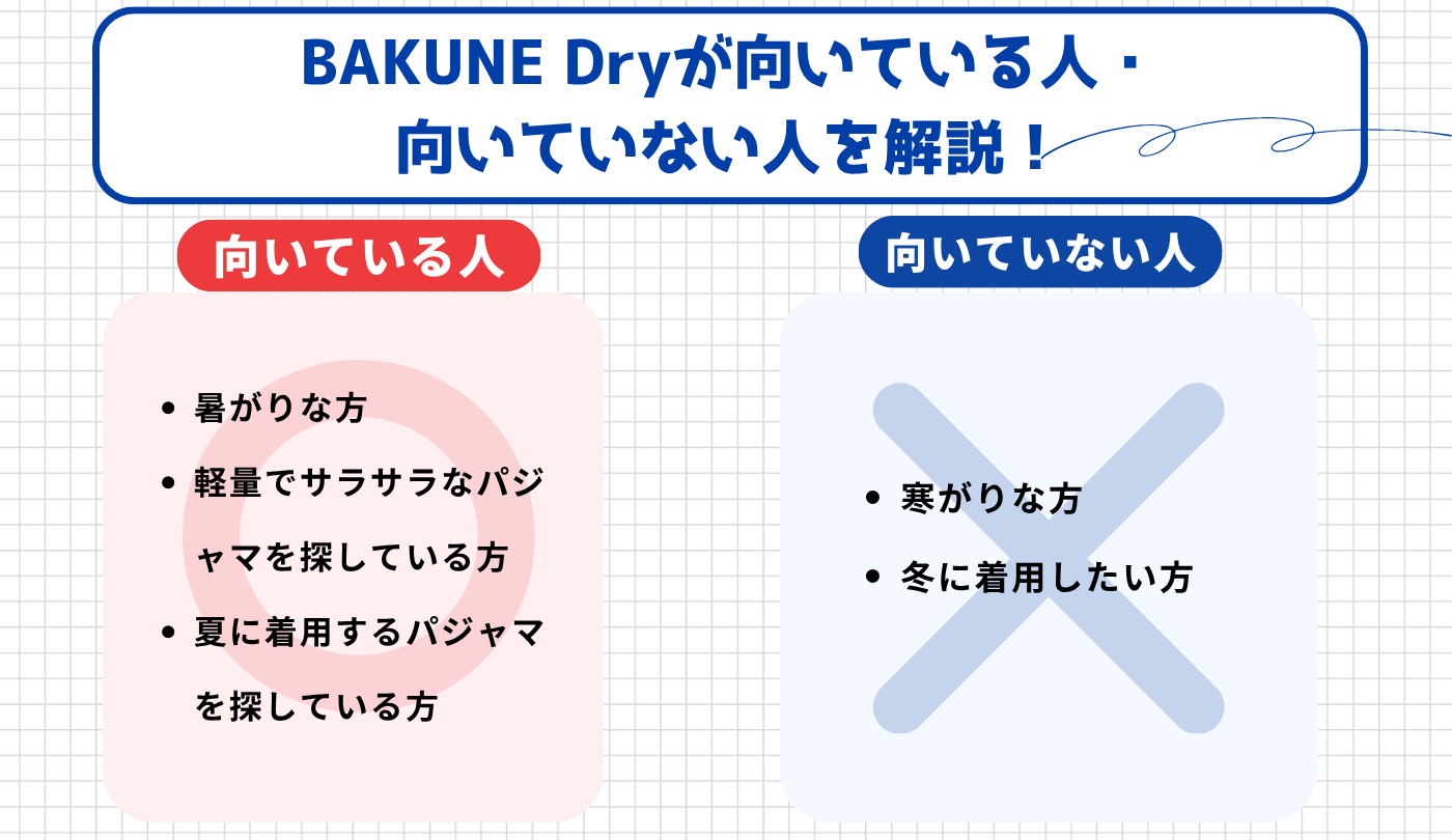 BAKUNE DRYがおすすめな人の特徴は？