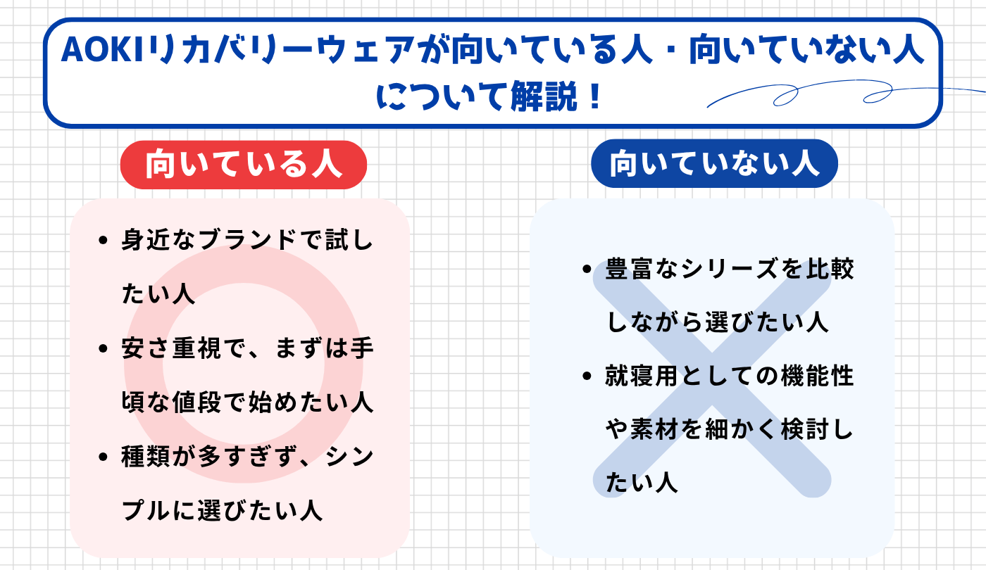 AOKIのリカバリーウェアはどんな人に向いている？