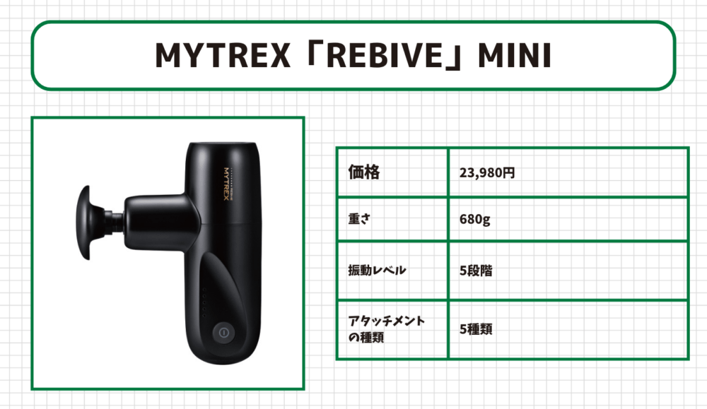 ドンキホーテのマッサージガンおすすめ7位: MYTREX「REBIVE」MINI
