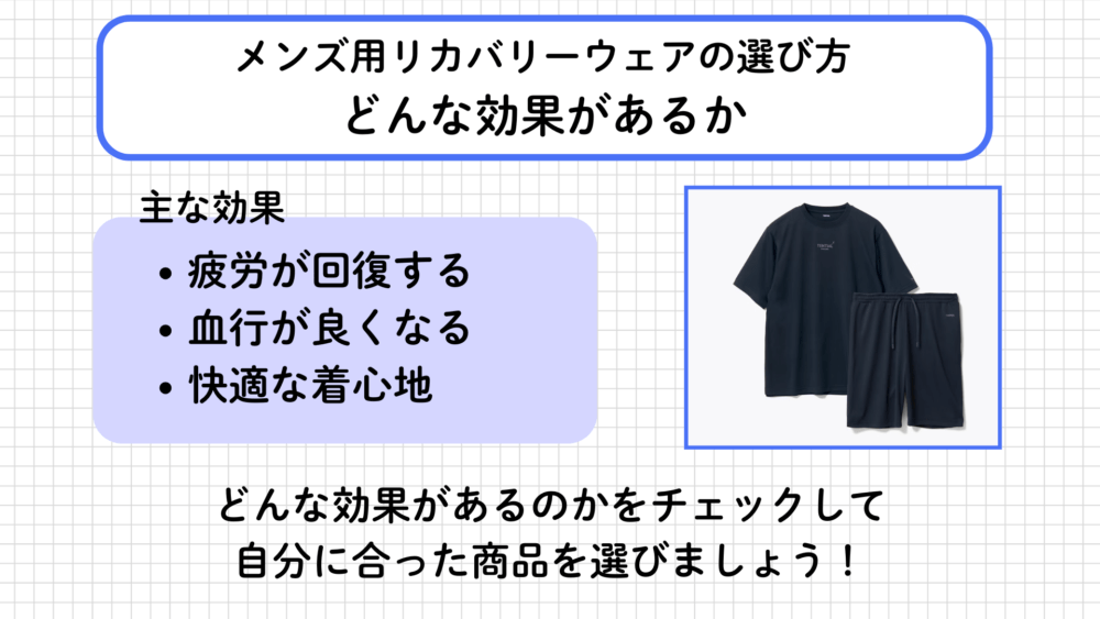 メンズ用リカバリーウェアの選び方2.どんな効果があるか