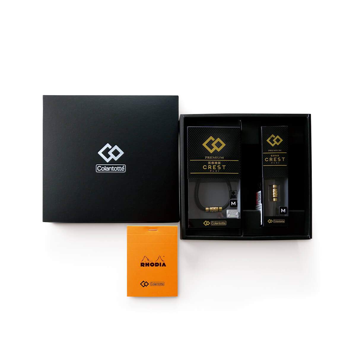 送別会のおすすめプレゼント４：コラントッテ ギフトBOX（ネックレス CREST & ループ CREST & RHODIAメモ帳）