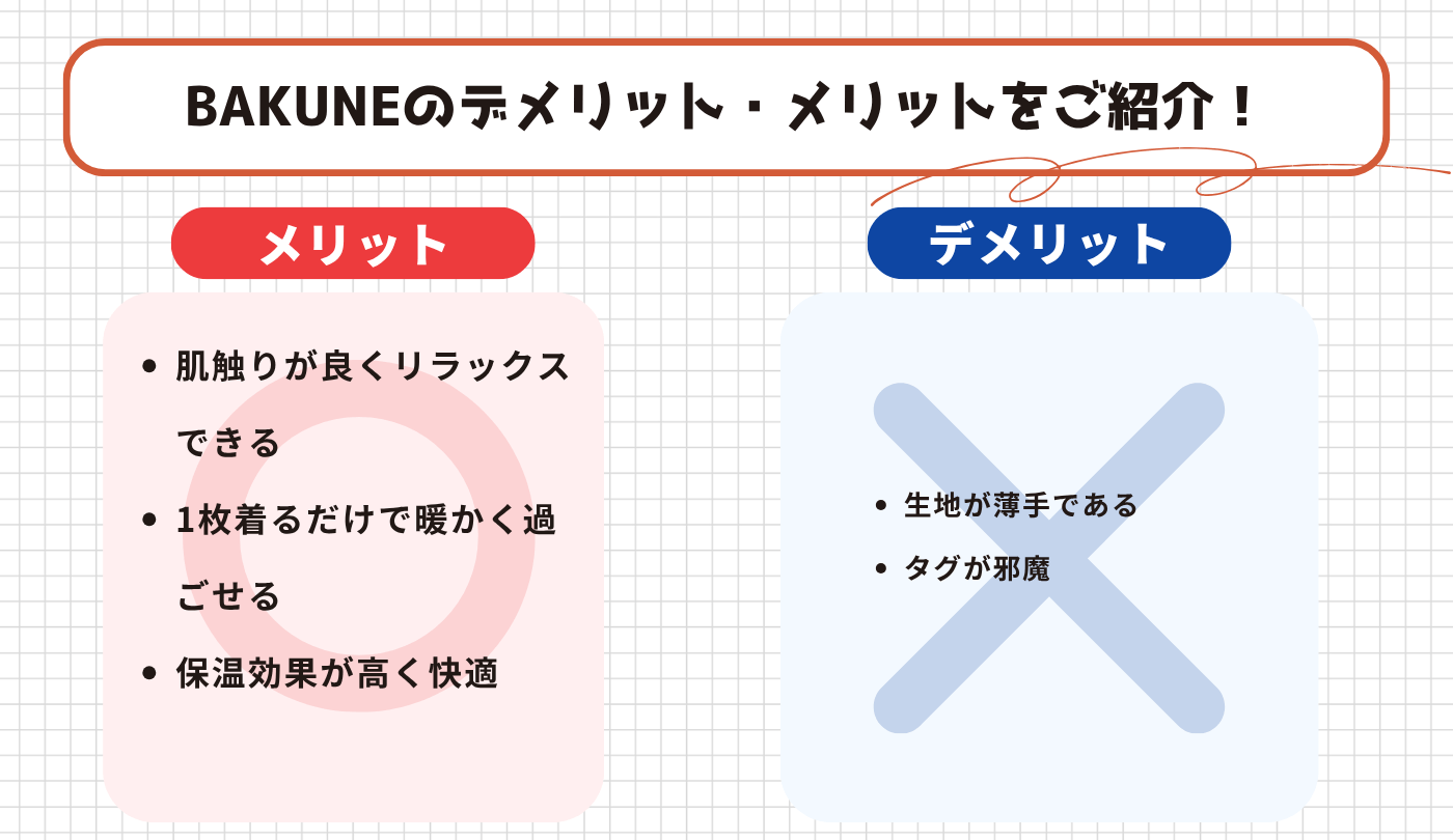 BAKUNE（バクネ）パジャマの口コミから分かったメリット・デメリット
