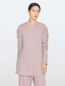 モイストスムース ギャザースリーブプルオ―バー